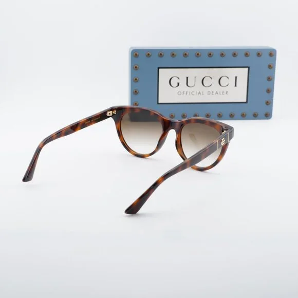Gucci GG0763S 002 Cat Eye Sunglasses - Havana/Brown Gradient  display picture 2